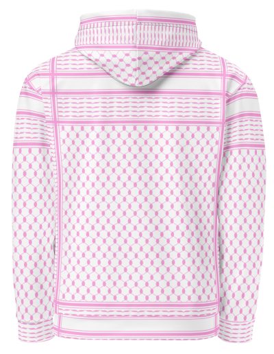 Baby Pink Kufiya (Keffiyeh) recyklovaná unisex mikina