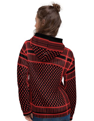 Red Kufiya (Keffiyeh) recyklovaná unisex mikina