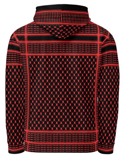 Red Kufiya (Keffiyeh) recyklovaná unisex mikina