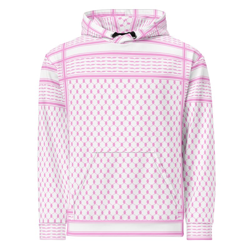 Baby Pink Kufiya (Keffiyeh) recyklovaná unisex mikina