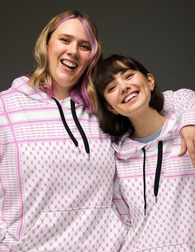 Baby Pink Kufiya (Keffiyeh) recyklovaná unisex mikina