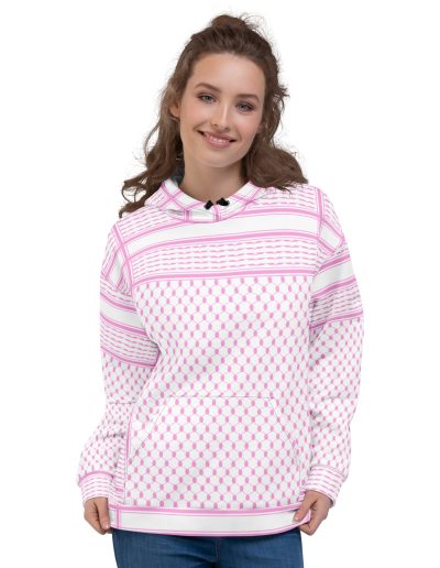 Baby Pink Kufiya (Keffiyeh) recyklovaná unisex mikina