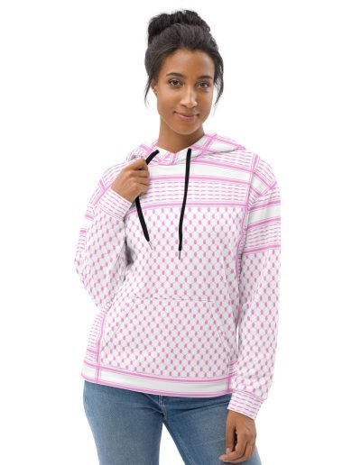 Baby Pink Kufiya (Keffiyeh) recyklovaná unisex mikina