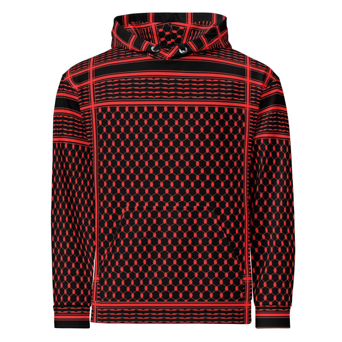 Red Kufiya (Keffiyeh) recyklovaná unisex mikina
