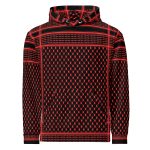Red Kufiya (Keffiyeh) recyklovaná unisex mikina