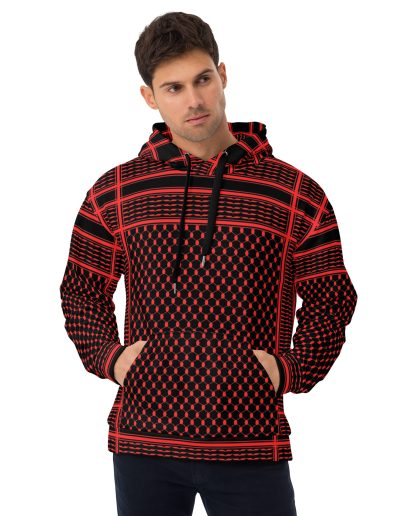 Red Kufiya (Keffiyeh) recyklovaná unisex mikina
