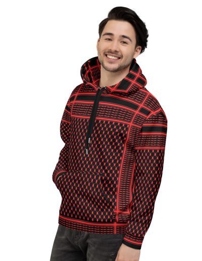Red Kufiya (Keffiyeh) recyklovaná unisex mikina