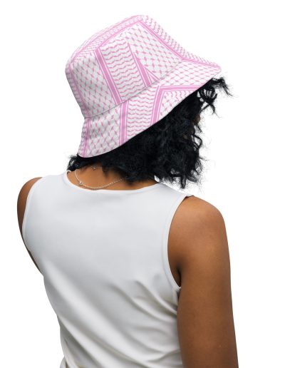 Baby Pink Kufiya (Keffiyeh) oboustranný bucket klobouk