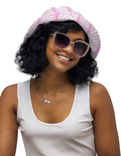 Baby Pink Kufiya (Keffiyeh) oboustranný bucket klobouk