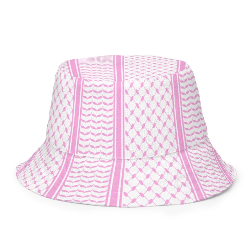Baby Pink Kufiya (Keffiyeh) oboustranný bucket klobouk