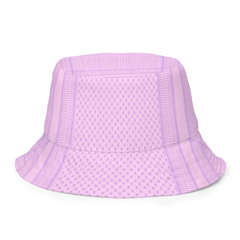 Lilac Kufiya (Keffiyeh) oboustranný bucket klobouk