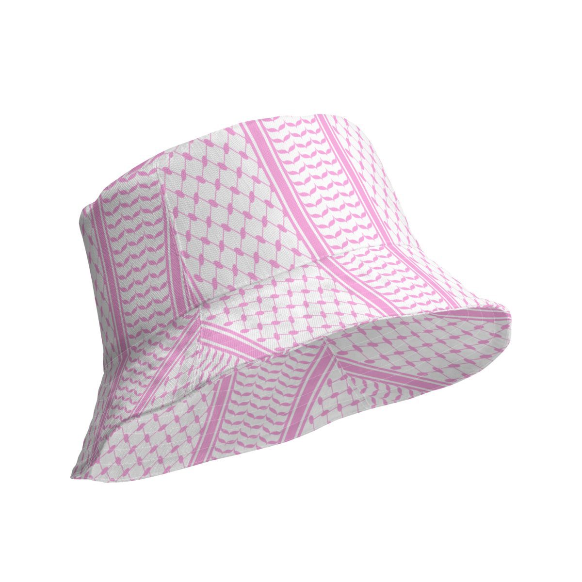 Baby Pink Kufiya (Keffiyeh) oboustranný bucket klobouk