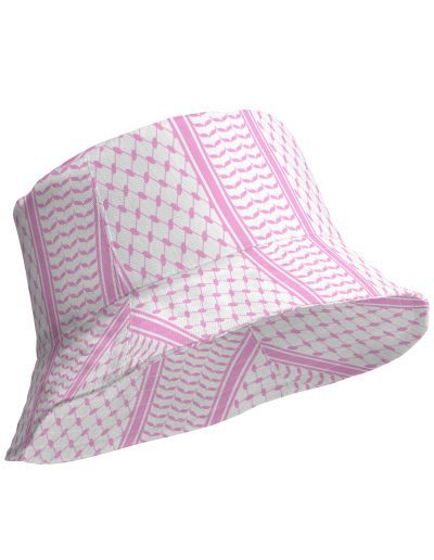 Baby Pink Kufiya (Keffiyeh) oboustranný bucket klobouk