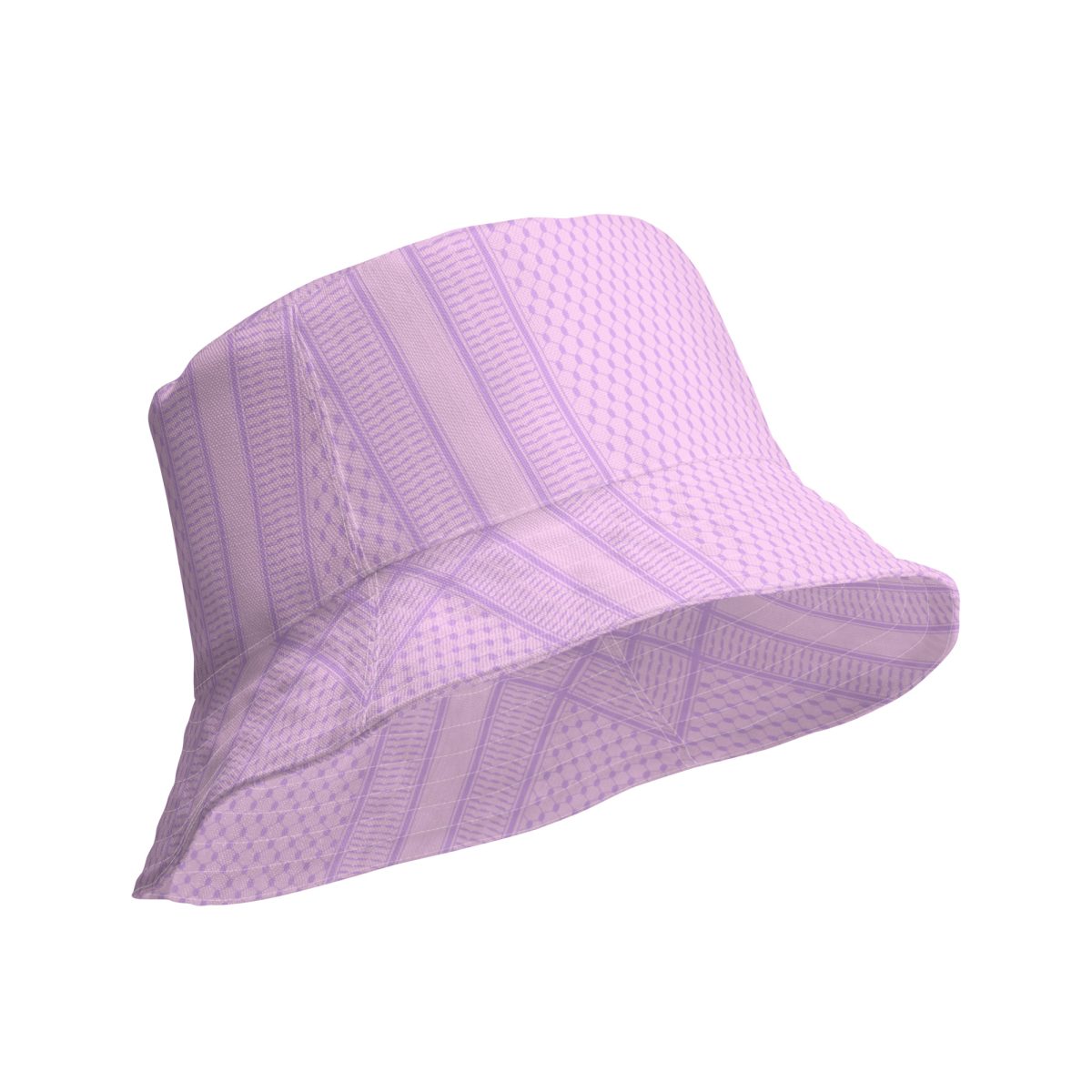 Lilac Kufiya (Keffiyeh) oboustranný bucket klobouk