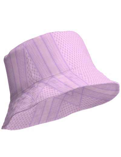 Lilac Kufiya (Keffiyeh) oboustranný bucket klobouk