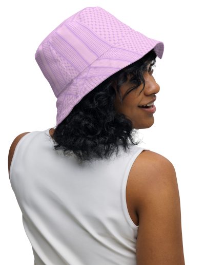 Lilac Kufiya (Keffiyeh) oboustranný bucket klobouk