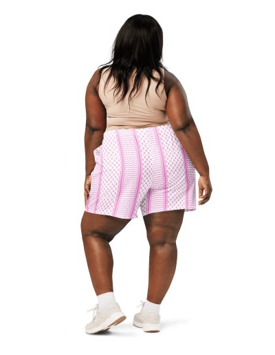 Baby Pink Kufiya (Keffiyeh) unisex recyklované kraťasy