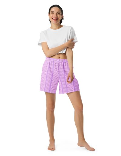 Lilac Kufiya (Keffiyeh) unisex recyklované kraťasy