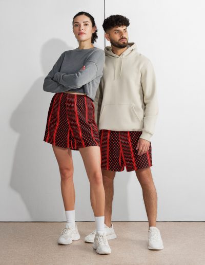 Red Kufiya (Keffiyeh) unisex recyklované kraťasy