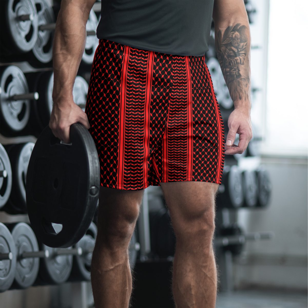 Red Kufiya (Keffiyeh) unisex recyklované kraťasy