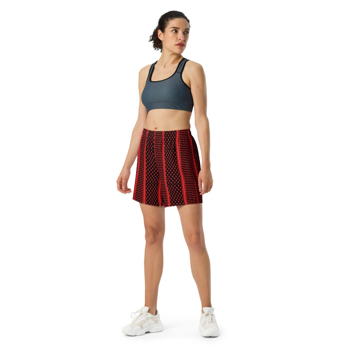 Red Kufiya (Keffiyeh) unisex recyklované kraťasy