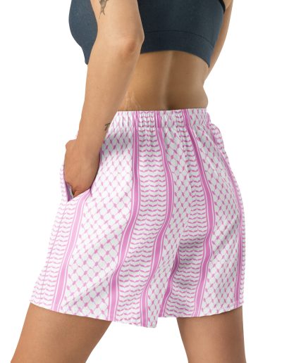 Baby Pink Kufiya (Keffiyeh) unisex recyklované kraťasy