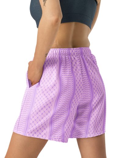 Lilac Kufiya (Keffiyeh) unisex recyklované kraťasy