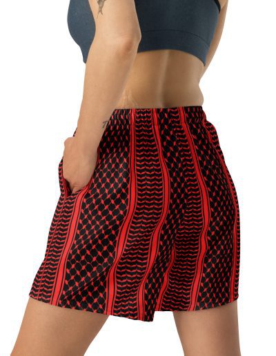 Red Kufiya (Keffiyeh) unisex recyklované kraťasy