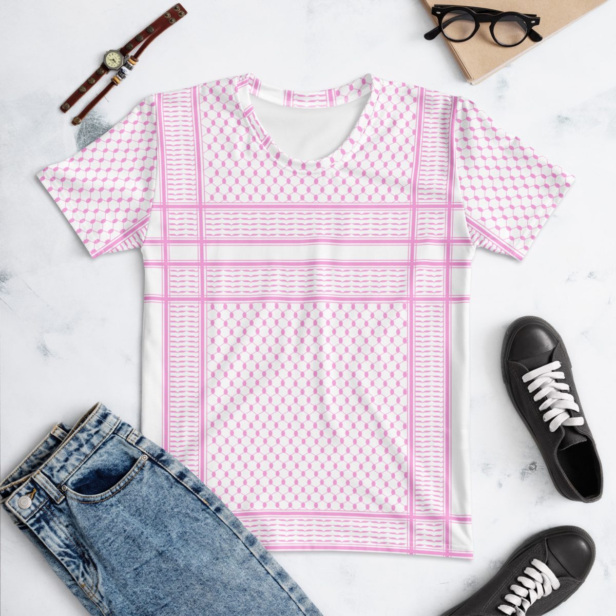 Baby Pink Kufiya (Keffiyeh) dámské tričko