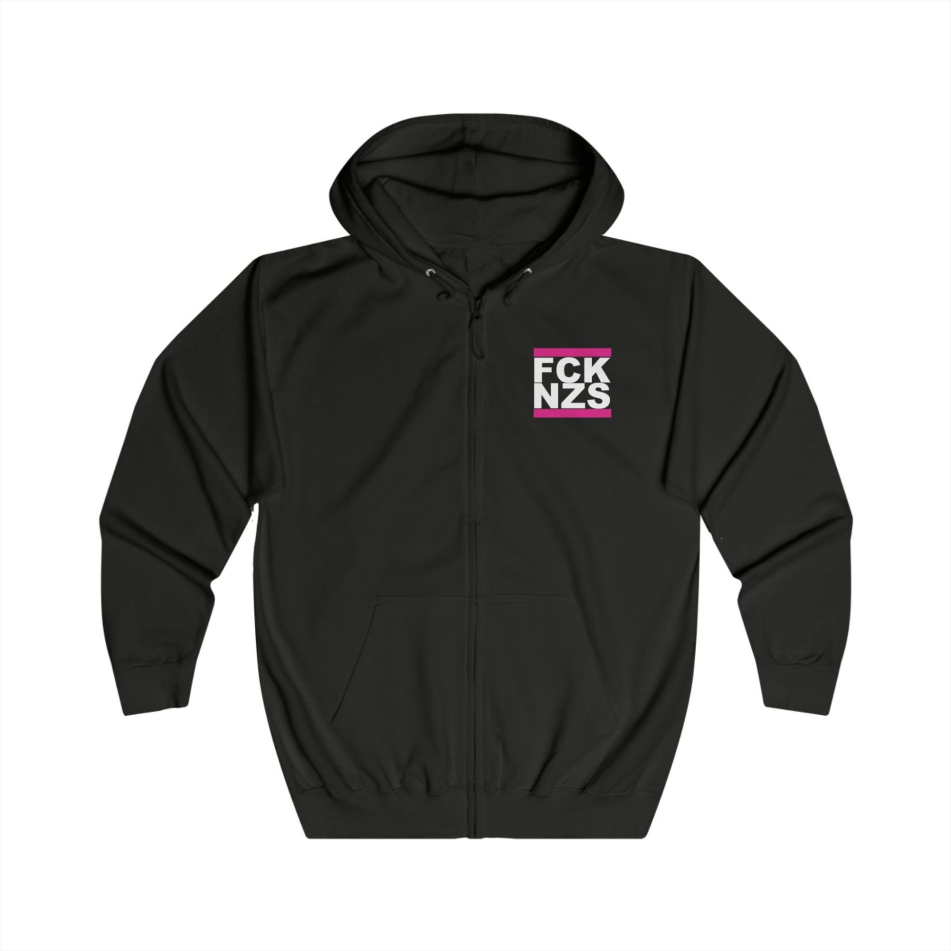 FCK NZS Pink unisex mikina s kapucí na zip