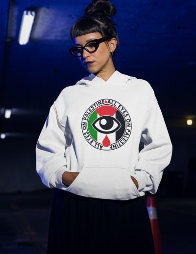 All Eyes on Palestine organická mikina s kapucí