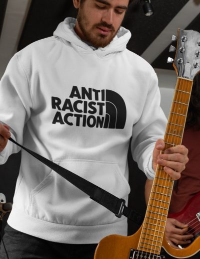 Anti Racist Action organická mikina s kapucí