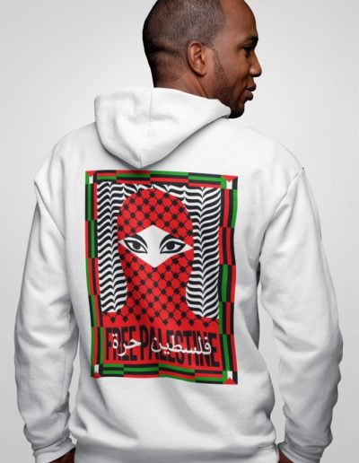 Free Palestine organická mikina s kapucí