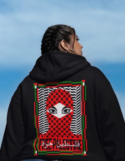 Free Palestine organická mikina s kapucí