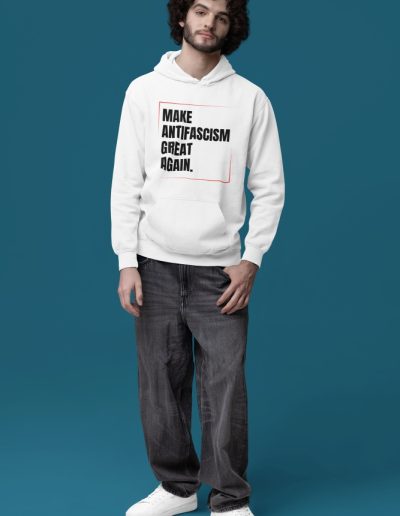 Make Antifascism Great Again organická mikina s kapucí