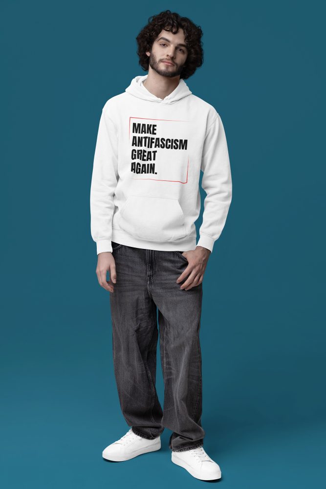 Make Antifascism Great Again organická mikina s kapucí
