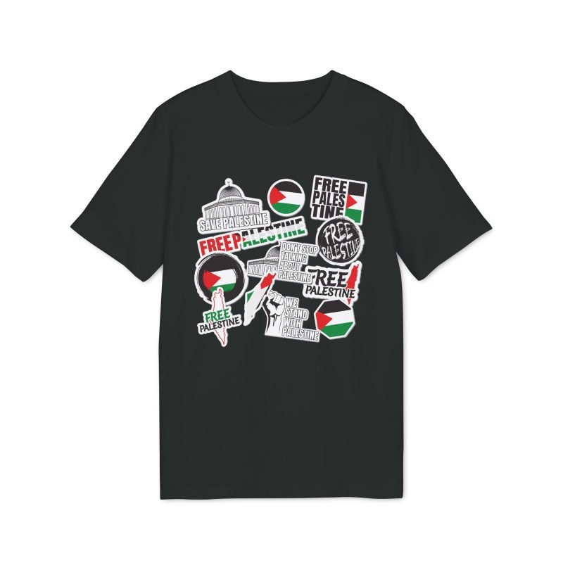 Free Palestine Stickers unisex organické tričko