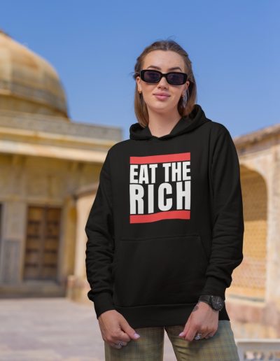 Eat the Rich organická mikina s kapucí