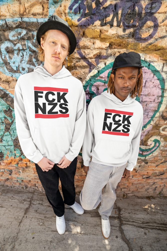 FCK NZS Black Font organická mikina s kapucí