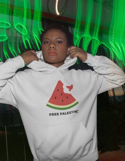 Free Palestine Watermelon organická mikina s kapucí