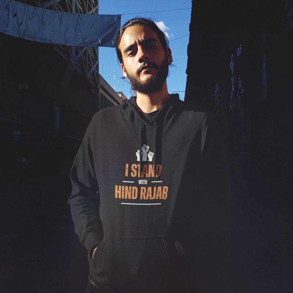 I Stand with Hind Rajab organická mikina s kapucí