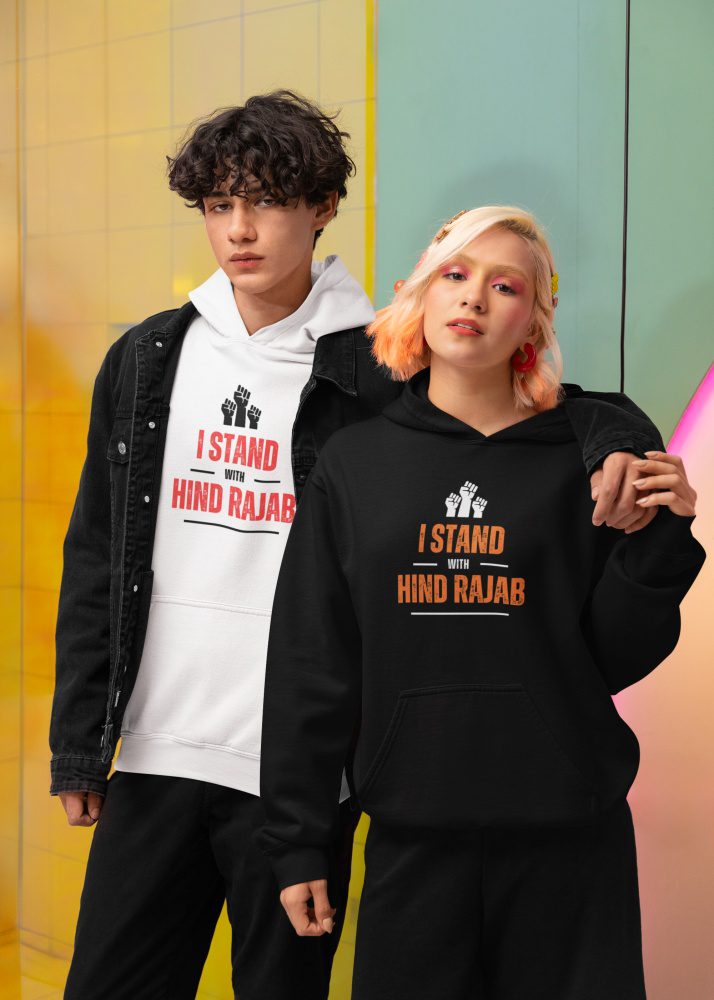 I Stand with Hind Rajab organická mikina s kapucí