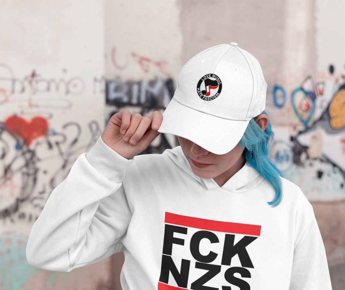 FCK NZS Black Font organická mikina s kapucí