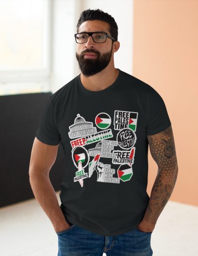 Free Palestine Stickers pánské tričko