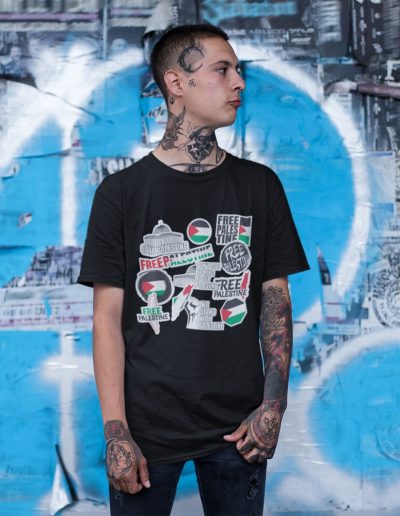 Free Palestine Stickers pánské tričko