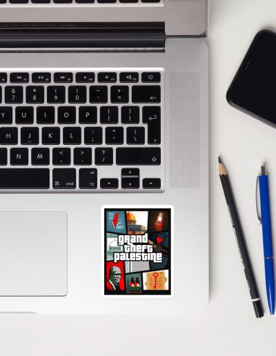 Grand Theft Palestine kiss cut samolepky