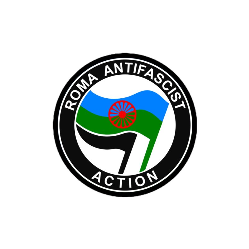 Roma Antifascist Action kiss cut samolepky