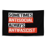 Sometimes Antisocial Always Antifascist vlajka
