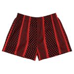Red Kufiya (Keffiyeh) unisex recyklované kraťasy