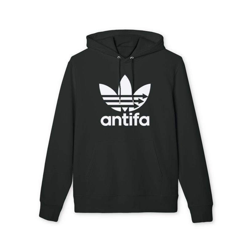 Antifa Three Stripes organická mikina s kapucí
